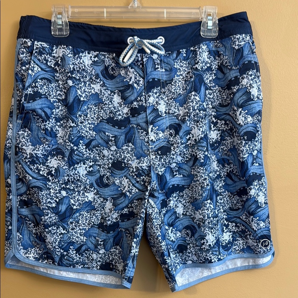 Johnnie-O Men's Blue Patterned Swim Shorts